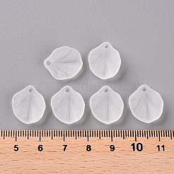 透明つや消しアクリルパーツ  花弁  ホワイト  16x14.5x3mm  穴：1.6mm&nbsp;MACR-S371-02A-701