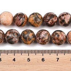 天然ヒョウ肌ジャスパーラウンドビーズ連売り  10mm  穴：1mm  約39個/連  14~15インチ&nbsp;G-P072-45-10mm