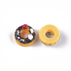 樹脂カボション  ドーナツ  模造食品  ココナッツブラウン  14x8mm&nbsp;LS-CRES-T010-07A