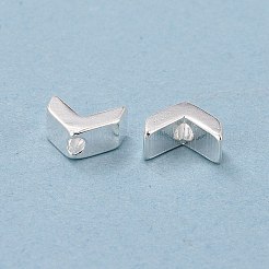 ラックメッキ環境にやさしい真鍮ビーズ  鉛フリー＆カドミウムフリー  長持ちメッキ  矢印  925銀メッキ  5.5x6.5x3mm  穴：1mm&nbsp;KK-D075-30S-RS