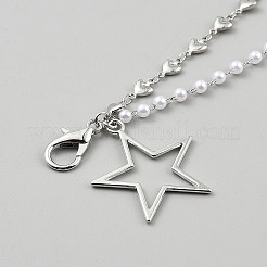 スターアイアンチェーンブーツストラップチェーン  absプラスチックパール  プラチナ  277mm&nbsp;AJEW-WH20121-20A