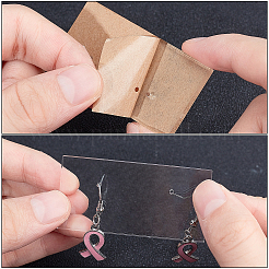 アクリルピアスディスプレイ  長方形  透明  1-1/8x2-3/8x1/8インチ（3x6x0.35cm）  穴：1.5mm  10個/セット&nbsp;EDIS-WH0005-20