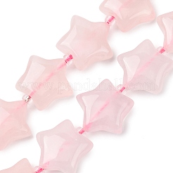 天然石ローズクォーツビーズ連売り  スター  シードビーズで  15~15.5x16~16.5x6.5~7mm  穴：1.4mm  約25個/連  15.75''~16.14''（40~41センチメートル）&nbsp;G-K359-E18