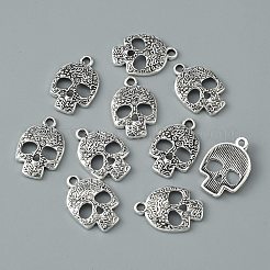 合金のチベット風チャーム  スカルヘッドチャーム  アンティークシルバー  23.5x16x3mm  穴：2mm&nbsp;FIND-CJC0007-96B
