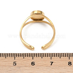 本物の18Kゴールドメッキ304ステンレススチールカフリング部品  ブランクベゼルカップリングセッティング  イオンプレーティング（ip）  オーバル  トレイ：9.5x7mm  内径: 調節可能&nbsp;STAS-A191-12B-G
