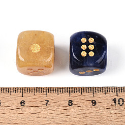 オパライト、天然ユナカイト、グリーンアベンチュリン、ソーダライト、レッドジャスパー、水晶、インディアンアゲートのダイスセット  メタルエンレース付き  家の装飾用  14~16.5x14~16.5x14~16.5mm&nbsp;G-T143-29M