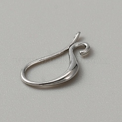 真鍮のピアスフック  水平ループ付き  プラチナ  16x9x1.5mm  穴：1.5mm  ピン：0.8mm&nbsp;KK-WH0044-89P
