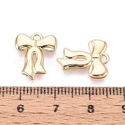 ラックメッキ合金ペンダント  蝶結び  カドミウムフリー＆ニッケルフリー＆鉛フリー  ゴールドカラー  15.5x12.5x2mm  穴：1.5mm&nbsp;PALLOY-T091-28G