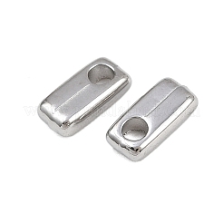 304ステンレススチールチャーム  文字L  文字I  7.5x2x3.5mm  穴：1.8mm&nbsp;STAS-C135-03I-P