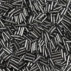 ガラス竹ビーズ  銀並ぶ  グレー  6~8x1.8mm  穴：0.6mm  10000個/ポンド&nbsp;TSDB6MM52