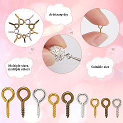 1200 個 9 スタイル鉄ネジアイピンペグベイル  片穴パーツ用  ミックスカラー  8~12x4~5.5mm&nbsp;CABI-SP0001-01