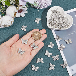 チベットスタイルの合金ビーズ40個。  蝶  アンティークシルバー  14x18x5mm  穴：1.5mm&nbsp;FIND-GO0001-65