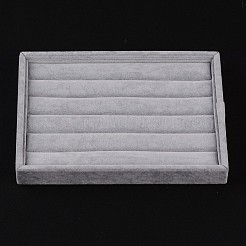 長方形リングが表示されます  ベルベットで覆われた  ライトグレー  24x17.3x3.1cm&nbsp;RDIS-O001-01