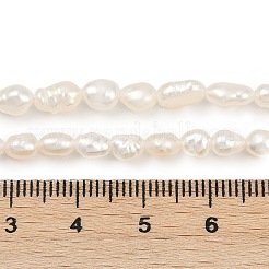 天然養殖淡水パールビーズ連売り  研磨両側  グレード4 A  貝殻色  4~5mm  穴：0.6mm  約57個/連  13.54~13.90''（34.4~35.3センチメートル）&nbsp;PEAR-P064-20G-03A
