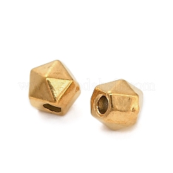 304ステンレススチールビーズ  五角形  多面カット  イオンプレーティング（ip）  18KGP本金メッキ  4x4x4mm  穴：1.4mm&nbsp;STAS-D204-62G