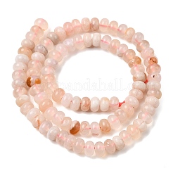 天然石桜色アゲート瑪瑙ビーズ連売り  ロンデル  6.5~7x4~4.5mm  穴：0.8mm  約89個/連  15.35''（39センチメートル）&nbsp;G-A280-A19-01