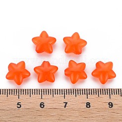 透明なアクリルビーズ  模造ゼリー  スター  レッドオレンジ  10x10.5x6mm  穴：1.6mm  約1690個/500g&nbsp;MACR-S373-26E-02