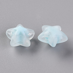 透明なアクリルビーズ  艶消し  二層ビーズ  スター  ミックスカラー  15.5x16x9.5mm  穴：3mm&nbsp;X-TACR-S152-11C