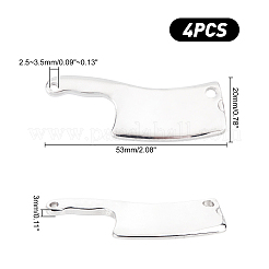 304ステンレススチールリンクコネクター  包丁形状  ステンレス鋼色  53x20x3mm  穴：2.5~3.5mm  4個/箱&nbsp;STAS-UN0020-39P