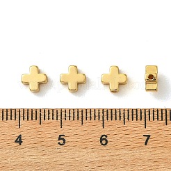 シェグレイスの真鍮ビーズ  クロス  カドミウムフリーと鉛フリー＆ニッケルフリー  18KGP本金メッキ  6x6x3mm  穴：1mm&nbsp;XGRQ5F163-799G