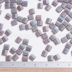 MIYUKIティラビーズ  日本製シードビーズ  2穴  （tl135fr）マット透明ルートビールab  5x5x1.9mm  穴：0.8mm  約5900個/500g&nbsp;SEED-MY05-TL135FR