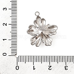 304ステンレスペンダント  花のチャーム  アブソリュートプラスチック模造パール  ステンレス鋼色  22x19x7mm  穴：2mm&nbsp;STAS-Z149-05A-P