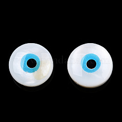 ナザールボンジュウ天然淡水シェルビーズ  10~11x4~5mm  穴：1mm&nbsp;SHEL-F001-35