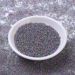 MIYUKIラウンドロカイユビーズ  日本製シードビーズ  （rr2440)透明な灰色の虹の光沢  11/0  2x1.3mm  穴：0.8mm  約1100PCS /ボトル  10 G /ボトル&nbsp;SEED-JP0008-RR2440