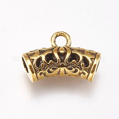 合金チューブベイル  ループベイル  チューブ  ミックスカラー  9x14x5mm  穴：2mm&nbsp;X-PALLOY-E448-01