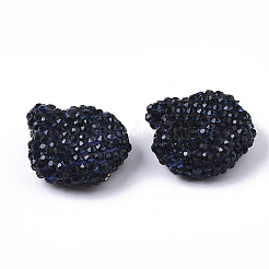 手作り樹脂粘土ラインストーンビーズ  りんご  ミックスカラー  pp14（2.0~2.1mm）  22.5~23.5x20~21x8~9mm  穴：1.6mm&nbsp;RB-T017-07