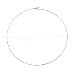 304ステンレススチールチョーカーネックレス  鉛フリー＆カドミウムフリー  ステンレス鋼色  内径：5.18インチ（13.15cm）&nbsp;NJEW-Q348-04P-1