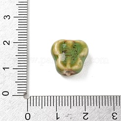 ヴィンテージの手作り磁器ビーズ  ファンシーアンティーク施釉磁器  オリーブドラブ  蝶  12x13.5x7.5mm  穴：2.5mm&nbsp;PR-CBA83CE-01A