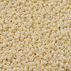 MIYUKIラウンドロカイユビーズ  日本製シードビーズ  11/0  （rr486)アイボリーパールセイロンab  2x1.3mm  穴：0.8mm  約5500個/50g&nbsp;SEED-X0054-RR0486