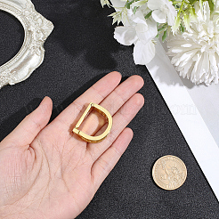 真鍮パヴェクリアキュービックジルコニアタイピン  D字型  ゴールドカラー  23.5x27x8.5mm  内径：18x20.5mm&nbsp;AJEW-WH20020-700G