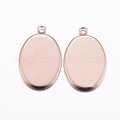 304ステンレススチールペンダントカボションセッティング  プレーンエッジベゼルカップ  オーバル  ミックスカラー  トレイ：18x13mm  22x14x1.5mm  穴：1.5mm&nbsp;STAS-H378-06