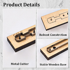 木製と炭素鋼の革の型抜き金型  革細工道具  小麦  250x49x24.5mm  穴：10.5mm&nbsp;DIY-WH20013-86