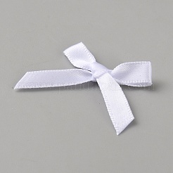 ポリエステルオーナメントアクセサリー  蝶結び  ホワイト  32x35x5mm&nbsp;DIY-WH0504-817