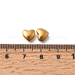 304ステンレススチールビーズ  イオンプレーティング（ip）  ハート  ゴールドカラー  7x7.5x4mm  穴：1.6mm&nbsp;STAS-Z160-09G-01