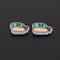 手作り樹脂クレイカボション  模造食品  寿司  ミディアムシーグリーン  5.5~8x9.5~13x2mm  約6600個/1000g&nbsp;CLAY-N006-146