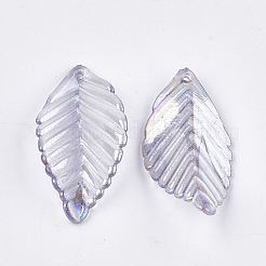 透明なアクリルパーツ  ABカラー  葉  ミックスカラー  35x18.5x6.5mm  穴：1.6mm&nbsp;X-TACR-T007-03