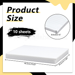 プラスチック段ボールシートパッド  DIYクラフトモデルの構築  長方形  ホワイト  402x302x4mm&nbsp;DIY-WH0569-60A-02