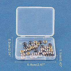 真鍮ビーズ  内部のゴムと  スライダービーズ  ロンデル  ミックスカラー  7x3.5mm  穴：2mm  4色  10個/カラー  40個/箱&nbsp;KK-FH0001-22