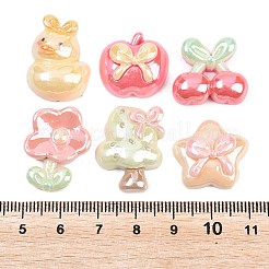 電気メッキ不透明樹脂カボション  エナメルカボション  混合図形  ミックスカラー  17.5~23.5x12.5~20.5x7~10.5mm&nbsp;RESI-B043-03