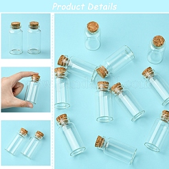 18 個のガラス瓶  コルクプラグ付き  ウィッシングボトル  コラム  透明  3x6cm  容量：25ml（0.85fl.oz）&nbsp;CON-FS0001-14B