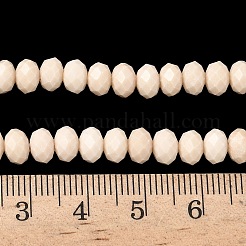 天然化石ビーズ連売り  多面カット  ロンデル  5.5~6.5x4.5mm  穴：1mm  約91~94個/連  15.35''（39cm）〜15.43''（39.2cm）&nbsp;G-D344-A23