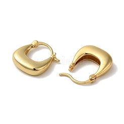 女性用ラックメッキ真鍮オーバルフープピアス  鉛フリー＆カドミウムフリー  長持ちメッキ  18KGP本金メッキ  17.5x16x4.5mm&nbsp;EJEW-L224-53G
