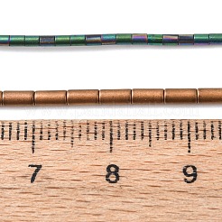電気めっき合成非磁性ヘマタイト ビーズ 連売り  コラム  艶消し  ミックスカラー  2~4x1.5~2mm  穴：0.6mm  約99~197個/連  15.75''~15.94''（40~40.5センチメートル）&nbsp;G-K366-I02-02
