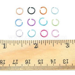 600 個 12 色アルミワイヤーオープン丸カンセット  ラウンド  チェーンメイル織り用  ミックスカラー  20ゲージ  6x0.8mm  内径：5mm  50個/カラー&nbsp;DIY-FS0004-14