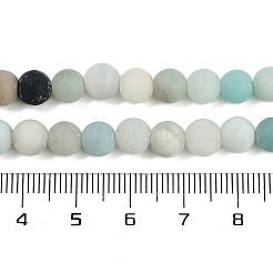 天然フラワーアマゾナイトビーズ連売り  ラウンド  艶消し  6~6.8mm  約60個/連  15''（38.1センチメートル）&nbsp;G-F591-15-6mm