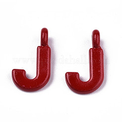 スプレー塗装合金2ループリンクペンダント  カドミウムフリー＆鉛フリー  文字L  文字.j  13.5x8x1.5mm  穴：2mm&nbsp;LS-X-PALLOY-T075-48J-RS